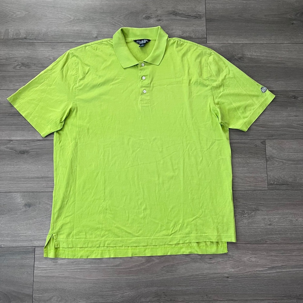 Brooks Brothers Country Club Mens XXL Lime Green Performance Knit Polo Shirt
